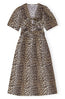 Printed Cotton Tie Strap Midi Dress