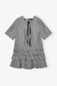 Crinkled Taffeta Open Back Mini Dress