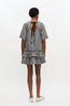 Crinkled Taffeta Open Back Mini Dress