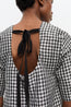 Crinkled Taffeta Open Back Mini Dress