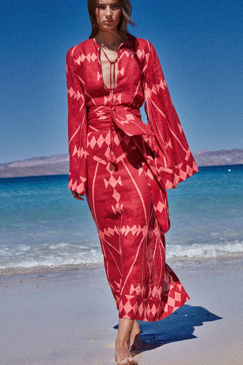 Savannah Tunic Dress Magenta Pink