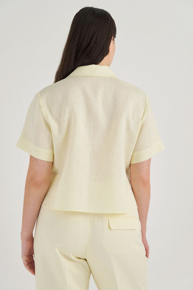 Crop Lace Poppy Camp Shirt
