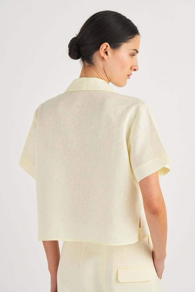Crop Lace Poppy Camp Shirt