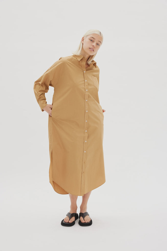 Chiara Maxi Shirt Dress Toffee