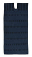 Single panel midi kaftan in navy with black design
