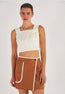 Contrast Bind Skirt Brandy