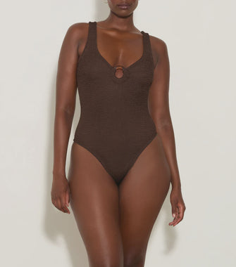 Celine Swim Metallic Chocolate