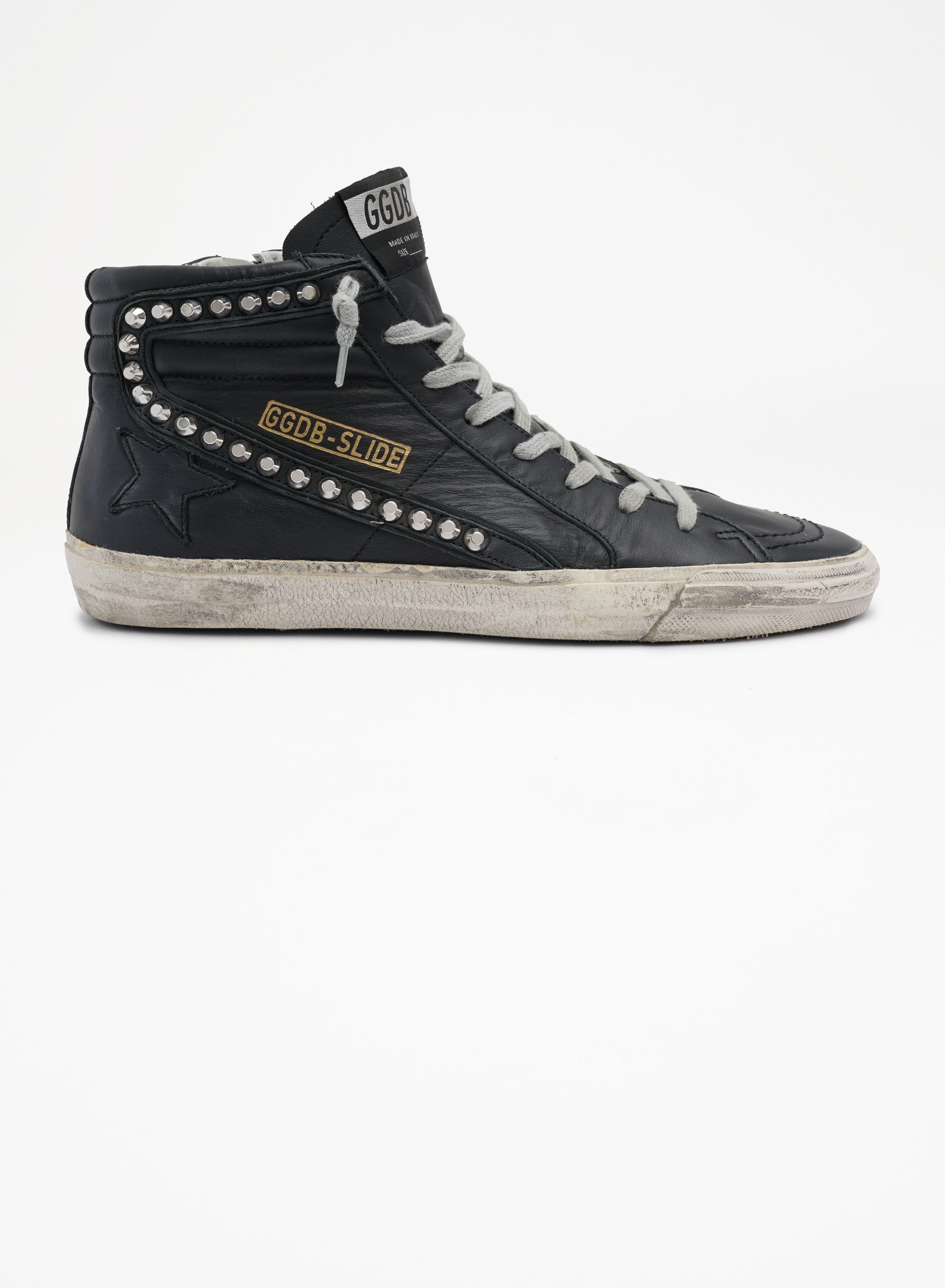 Golden goose black studded slide online sneakers