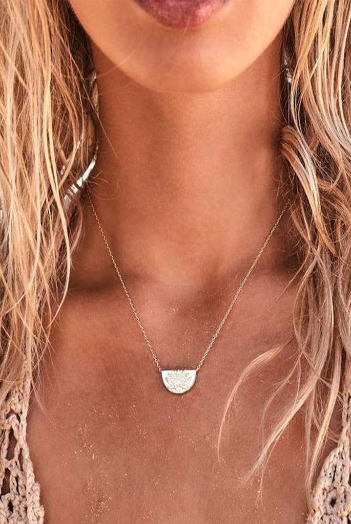 Silver Lotus Necklace
