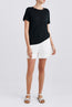 Cuba Linen O Neck Tee Black