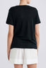 Cuba Linen O Neck Tee Black