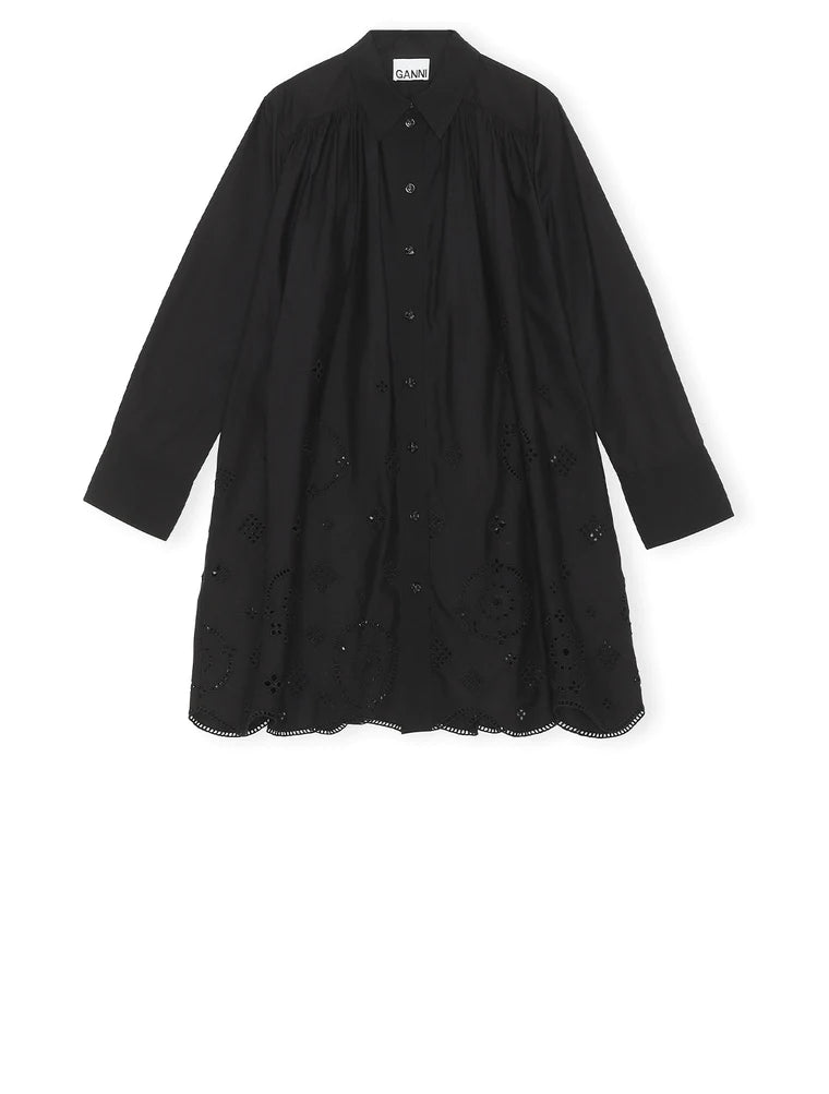 Broderie Anglaise Mini Shirt Dress – Toscani Australia