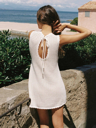 Pointelle Shift Mini Dress
