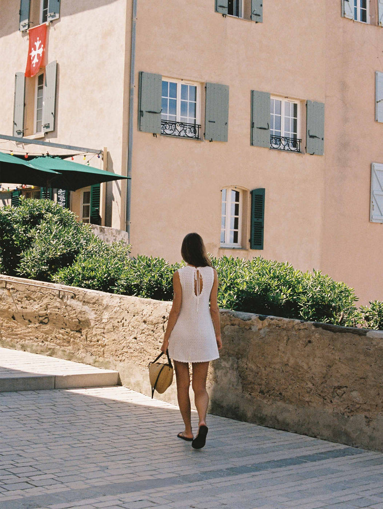 Pointelle Shift Mini Dress