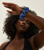 Crinkle Scrunchie Metallic Denim