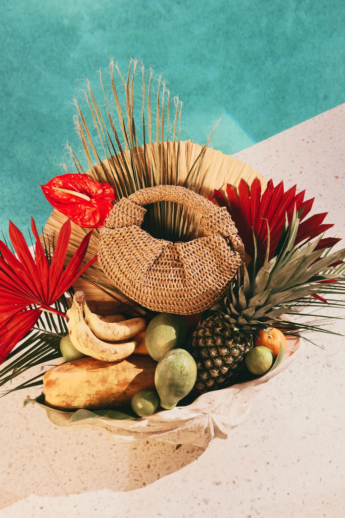 Metallic Raffia Lopsy Bag