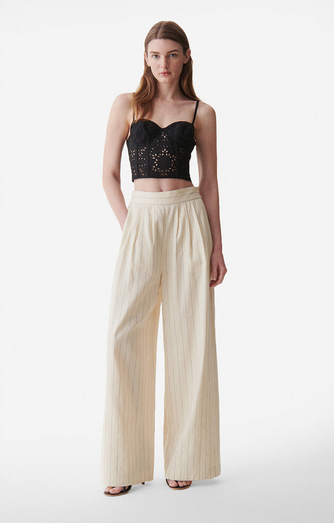 Nunes Pant White Blue Stripe