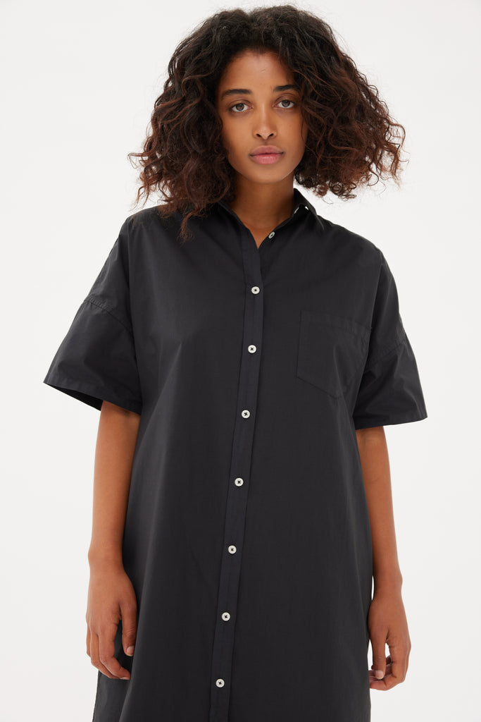 Chiara Short Sleeve Shirt Dress Black