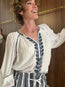 Lena Top Ecru Blue