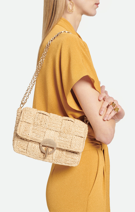 Moon Bag Medium Natural Raphia