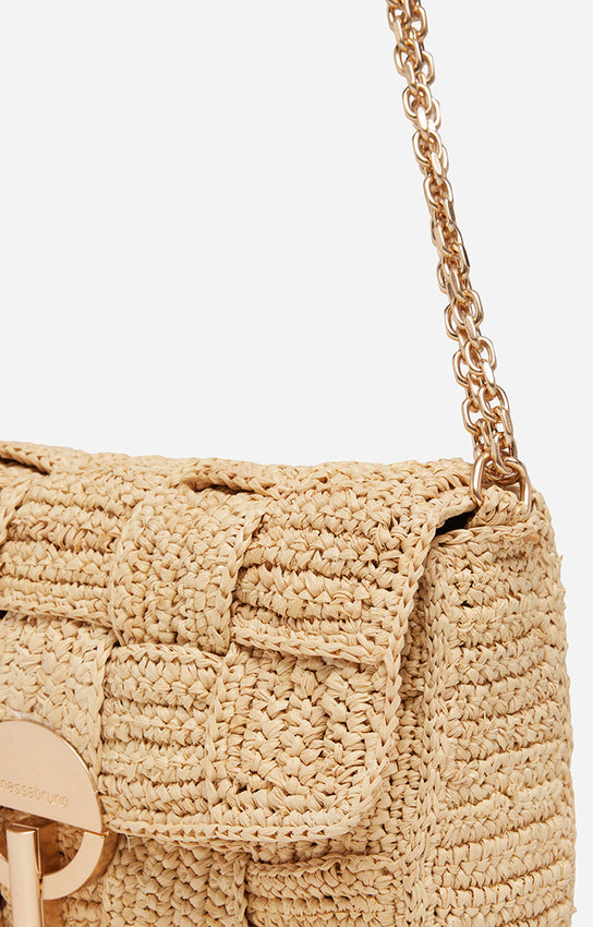 Moon Bag Medium Natural Raphia