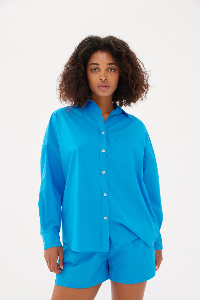 Chiara Poplin Shirt Cobalt
