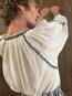 Lena Top Ecru Blue