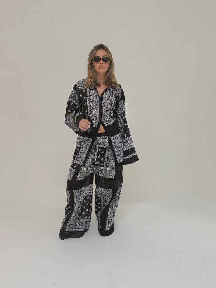 Bandana Wide Pant Black