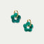 Flower Charm Hoops Malachite