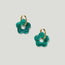Flower Charm Hoops Malachite