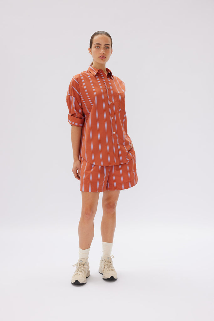 Chiara Short Rust Violet Stripe