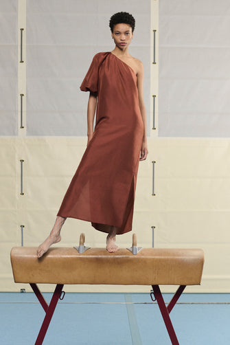 One Shoulder Dress Barn Red