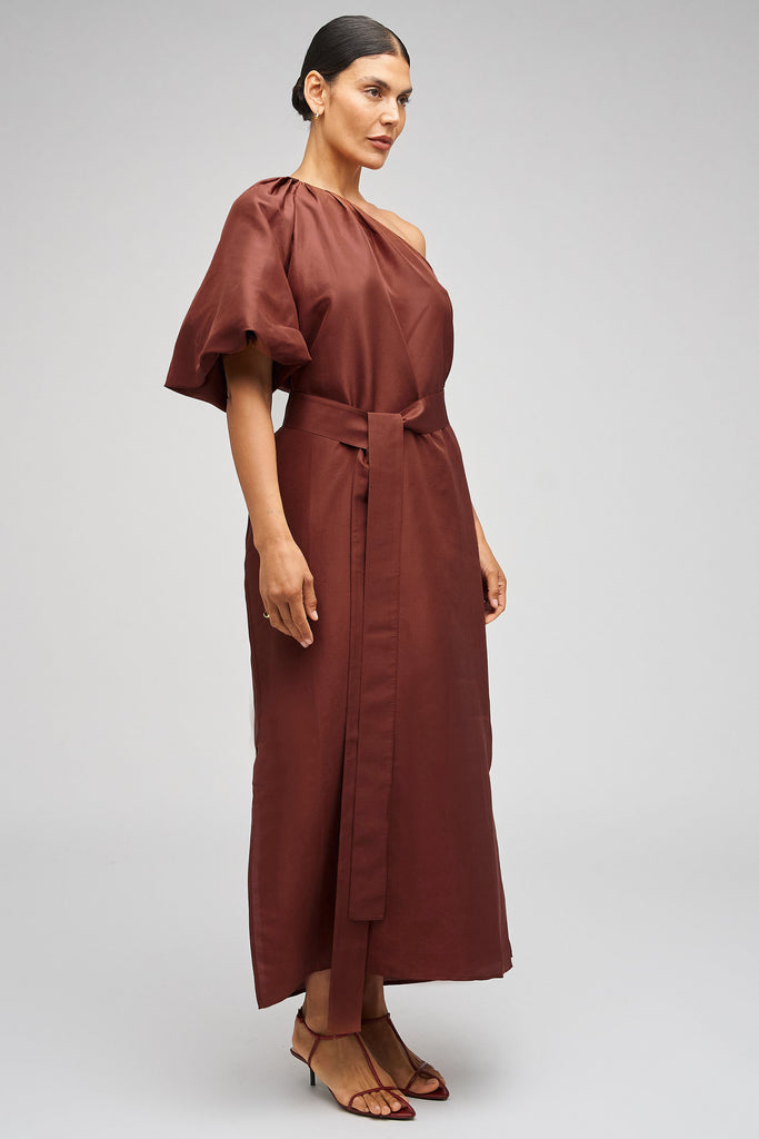 One Shoulder Dress Barn Red