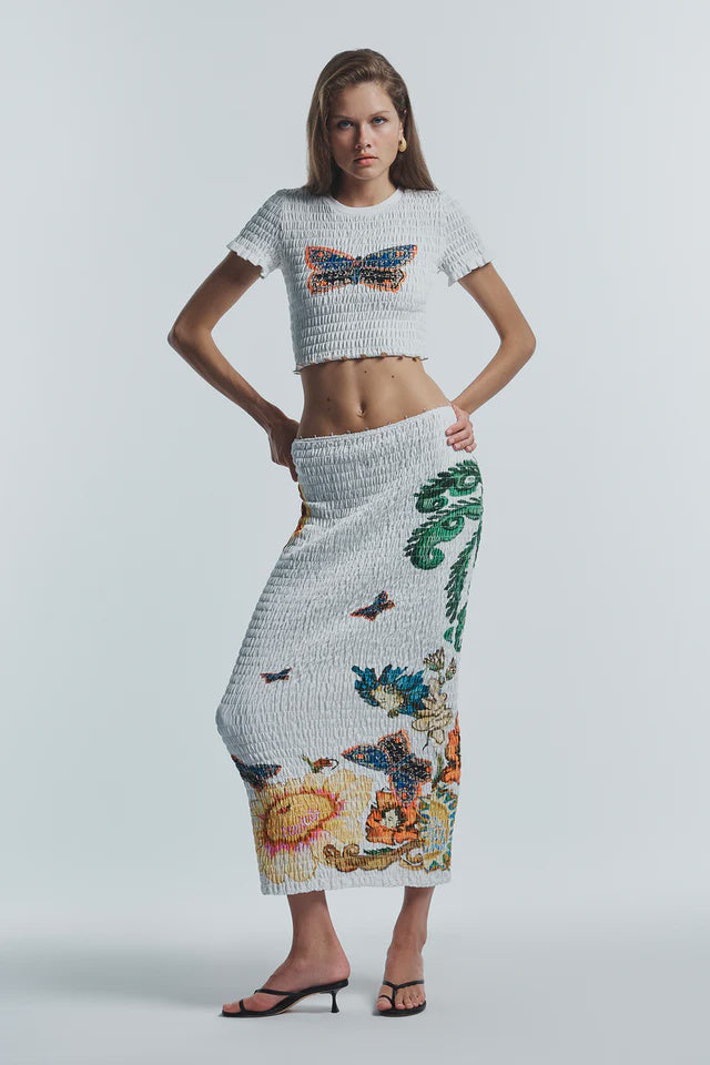 Home of the Art Shirred Long Dress