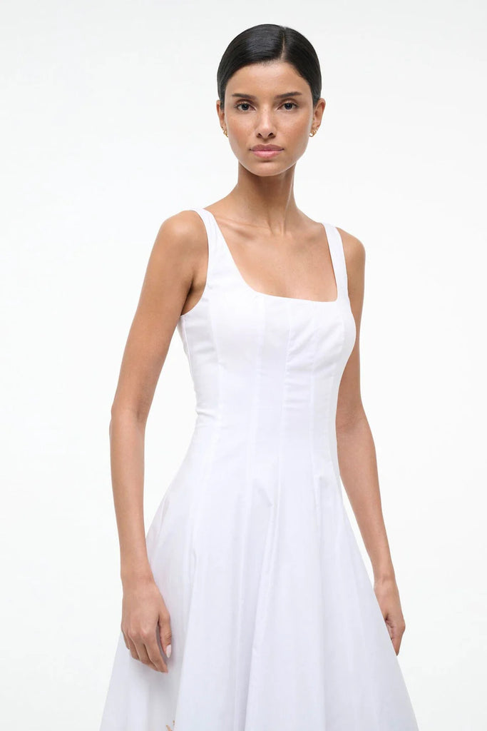 Wells Dress White Embroidery