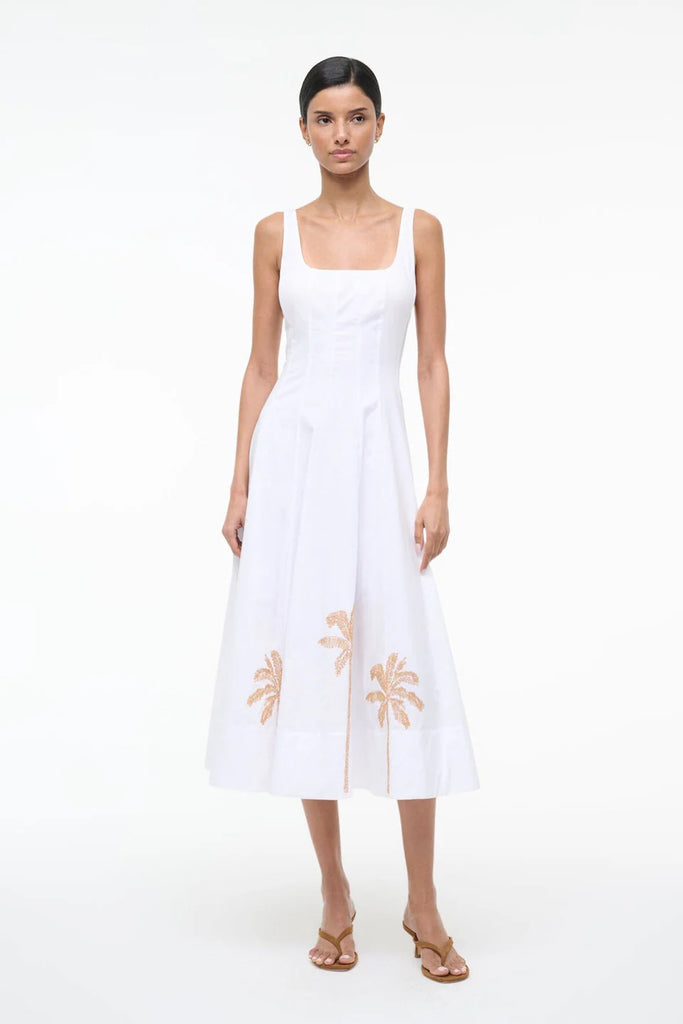 Wells Dress White Embroidery