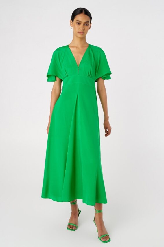 Cape Sleeve Dress Jewel Green