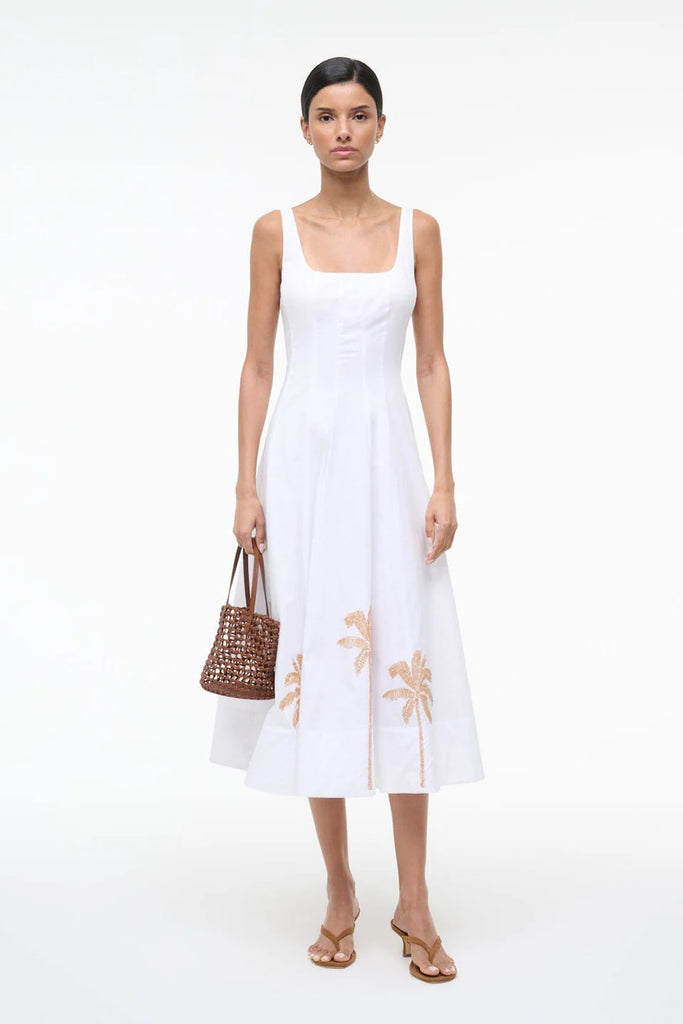 Wells Dress White Embroidery