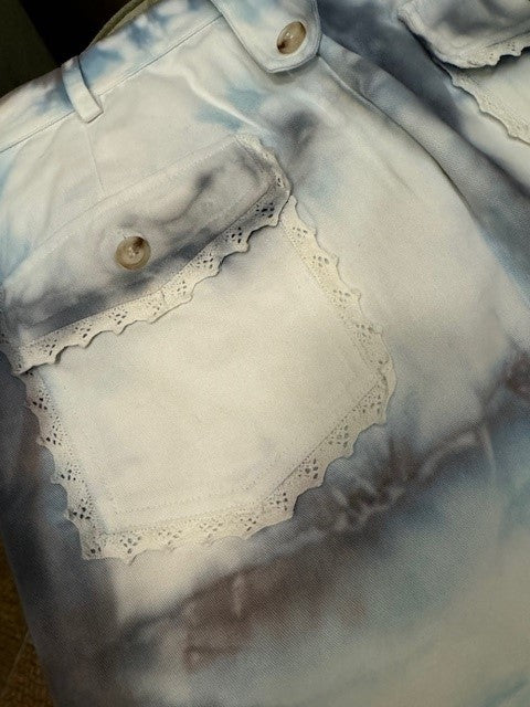 Lace Mini Skirt Blue Check