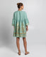 Embroidered Linen Short Dress Sea Green