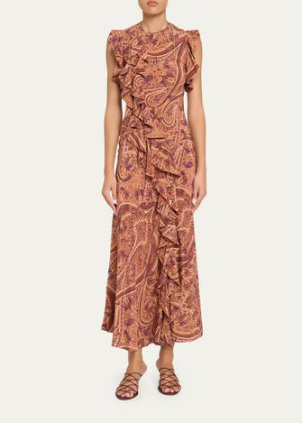 Ameline Silk Dress Rosette