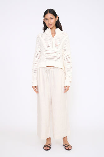 Cropped Hampton Sweater Ivory