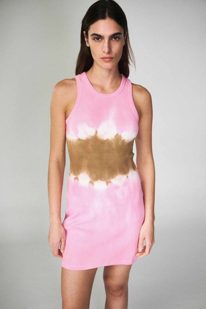 Rib Singlet Mini Dress Bubblegum Cinnamon