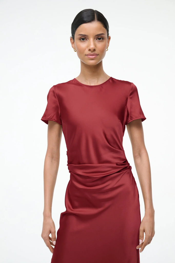 Marcel Silk Dress Sangria
