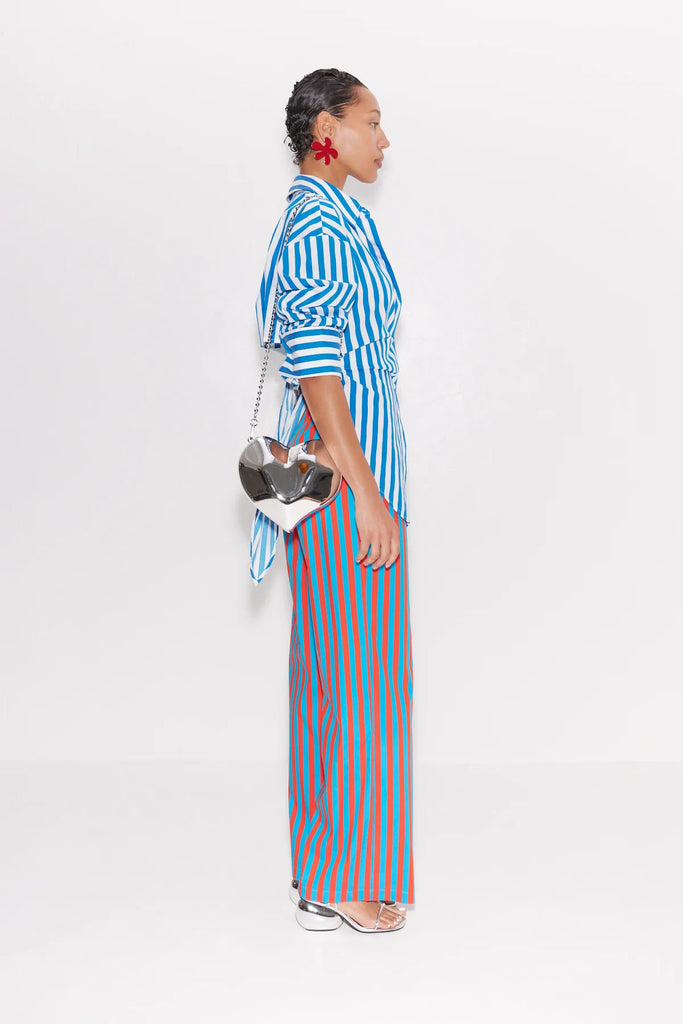 Loch Striped Poplin Button Up Blue Stripe