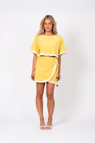 Le Club Terry Skirt Yellow & Cream