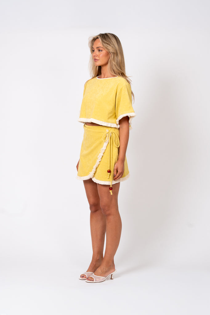 Le Club Terry Skirt Yellow & Cream