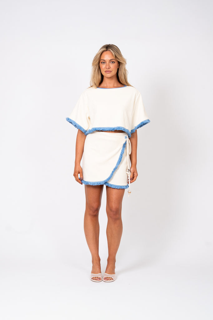 Le Club Terry Top Cream & Blue