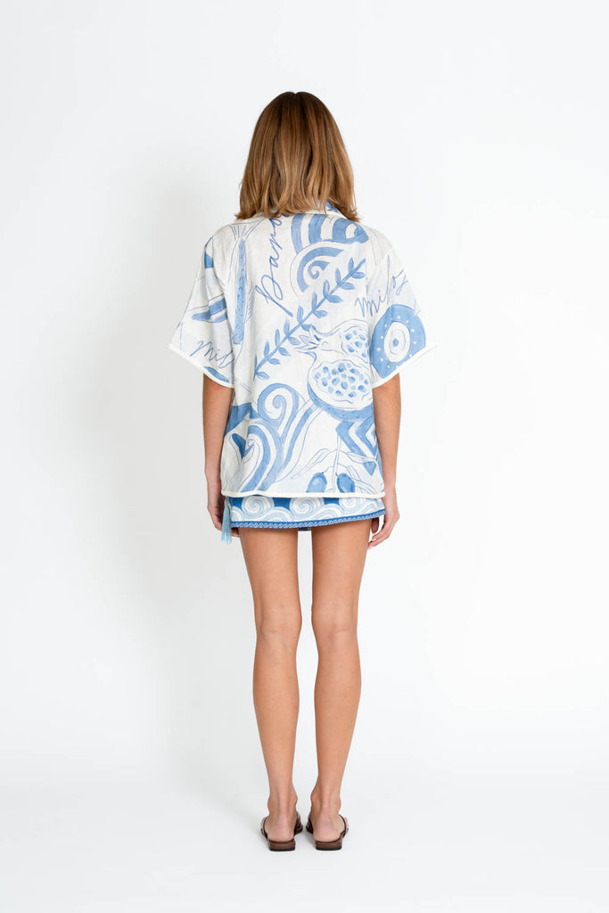 Milos Shirt Aegean Print PRE-ORDER