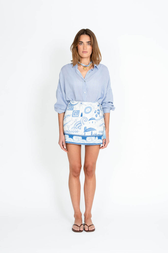 Olive Shirt Blue Stripe PRE-ORDER